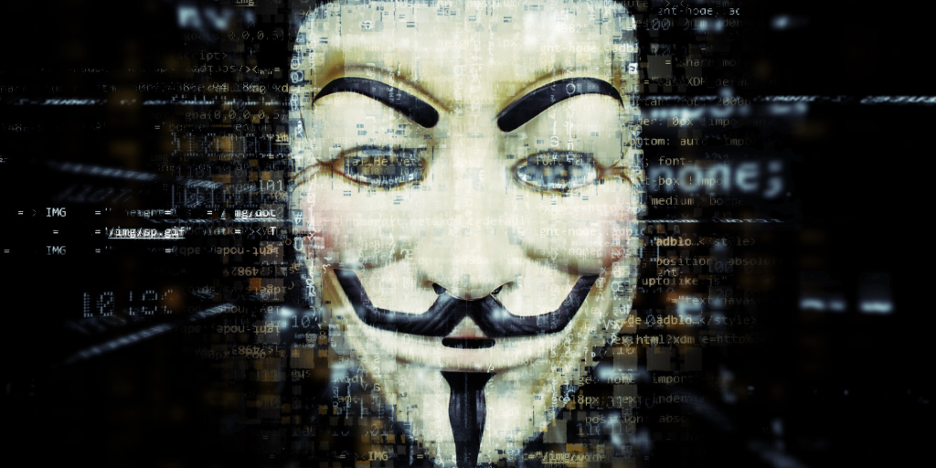 a mask with a mustache and a mustache, symbolise a hacker in the darknet